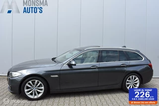 BMW 520d Touring Luxury Mineralgrau Leder Pano HUD 360°Cam Comfortstoelen Keyless 18" LMV Trekhaak