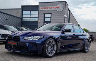 BMW 3-serie M3 Competition | Tansanitblau II metallic | Two Tone Leder | Kuipstoelen | 360 cam | Carbon | Sport uitlaat | 1e Lak