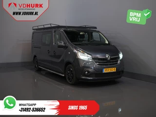 Renault Trafic 2.0 dCi 145 pk Aut. L2 DC Dubbel Cabine BPM VRIJ! 2xSchuifdeur/ LED/ Stoelverw./ Climate/ Cruise/ Imperiaal/ Sidebars/ Trekhaak/ Camera/ Navi/ 17" LMV