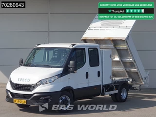 Iveco Daily 35C14 Kipper met Kist Dubbel Cabine Dubbellucht 3,5t Trekhaak Airco Cruise Euro6 Tipper Benne Kieper 2m3 Airco Trekhaak Cruise control