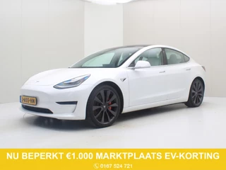 Tesla Model 3 Performance AWD 486pk 75 kWh [ WIT LEDER+AUTOPILOT+530KM WLTP+PREMIUM AUDIO ]