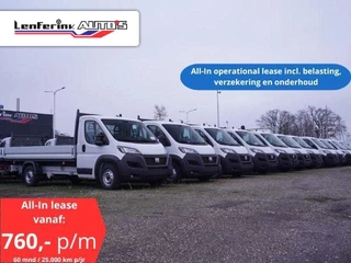 Hoofdafbeelding Fiat Ducato Fiat Ducato 2.2 MultiJet 140 pk Pick Up ALL-IN Operational Lease, Airco, Cruise Control, 10x Voorraad, 3-Zits