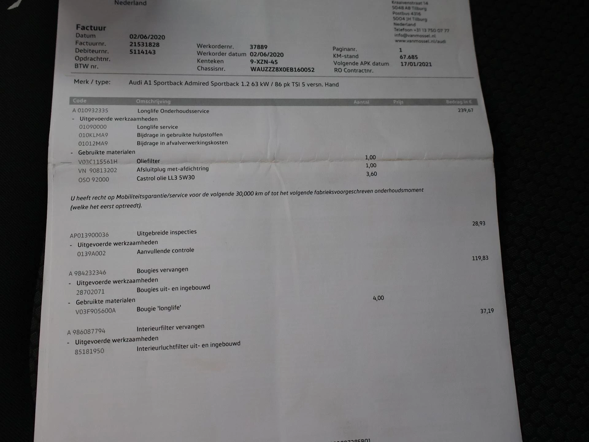 Hoofdafbeelding Audi A1 Sportback