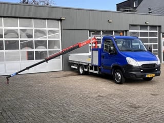 Iveco Daily 35C14G 345 CNG Aardgas ( natural Gas ) benzine Pick-up Open laadbak Laadkraan Maxilift steunpoot Trekhaak 3500kg Cruise controle Gereedschapskist 3-Persoons 1e eigenaar Ex gemeente