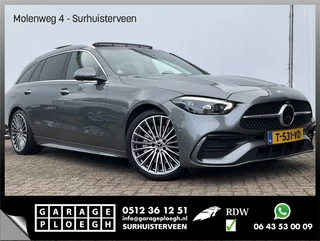 Mercedes-Benz C-Klasse Estate 180 AMG Line Trekhaak Pano Burmester Memory HUD Leer Verw+Ventilatie BOMVOL!