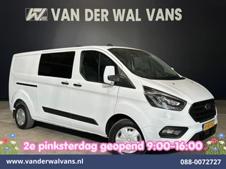 Ford Transit Custom 2.0 TDCI 131pk L2H1 Dubbele Cabine Euro6 Airco | 5-Zits | Xenon | Navigatie | Cruisecontrol | LED | 2800kg Trekhaak Stoelverwarming, Parkeersensoren, Achterklep