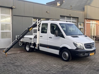 Mercedes-Benz Sprinter 513cdi 130pk DC Laadkraan Hiab 017T Airco Trekhaak 2000kg Open laadbak Euro 6 Pick-up 1e eigenaar Dubbele cabine Bakwagen Autolaadkraan Kraan