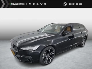 Volvo V90 2.0 T8 Plug-in hybrid AWD Ultimate Dark | SOH 99% | Luchtvering | Harman/Kardon | Massage | Stoel Verwarming-Koeling | Trekhaak | Schuif/Kantel Panoramadak | Memory |