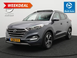 Hyundai Tucson 1.6 T-GDI Premium Automaat | Panodak | Lederen Sportstoelen | Trekhaak Afneembaar | Apple Carplay | Navigatie | Cruise Control | Navigatie | Camera | L.M. 19" |