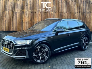 Hoofdafbeelding Audi Q7 Audi Q7 55 TFSI e quattro Pro Line S | Panoramadak | Camera rondomzicht | LED verlichting | Keyless pakket | Leer/alcantara bekleding | Voorstoelen verwarmd | 22 inch SQ7 velgen | Getint glas | Dodehoekdetectie