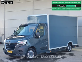 Renault Master 150PK Bakwagen Airco Cruise Luchtvering Meubelbak Plancher Verkoopwagen Foodtruck Paardenwagen 17m3 Airco Cruise control