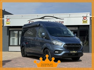 Ford Transit Custom buscamper zeer luxe inbouw professioneel gebouwd vitron euro 6 navi climate ctr cruise ctr lmv luifel trekhaak 4 zitplaatsen