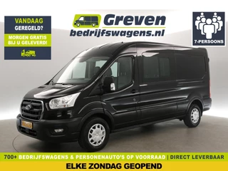 Ford Transit 350 2.0 TDCI L3H2 | Dubbele Cabine | 7 Persoons | Airco Cruise Trekhaak Parkeersensoren