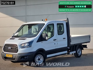 Ford Transit 105pk Open Laadbak Dubbel Cabine Trekhaak Navi Airco Pritsche Pickup Open Box Airco Dubbel cabine Trekhaak