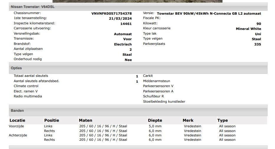 Hoofdafbeelding Nissan Townstar