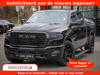 Dodge Ram Pick-Up PREMIUM NIGHT | MAY 2025 BOM VOL + HUD & 14.4 INCH SCHERM | LUCHTVERING | 420PK 636 Nm | PRIJS MET LPG EN COVER EN GARANTIE | DUBBELE CABINE | PICK UP | 5 PERSOONS | DC | GRIJSKENTEKEN | VOORRAAD NR 2232 - 3424