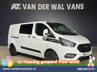 Ford Transit Custom 2.0 TDCI 170pk L2H1 Dubbele Cabine Euro6 Airco | 5-Zits | 2x Zijdeur | Camera | Navigatie | LED, Apple Carplay, Android Auto, Cruisecontrol, Verwarmde voorruit, Trekhaak, Parkeersensoren