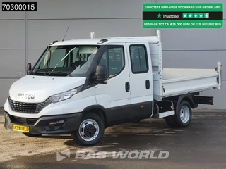 Iveco Daily 35C14 Dubbel Cabine Kipper Dubbellucht 3,5t Trekhaak Airco Cruise Euro6 Tipper Benne Kieper Airco Trekhaak Cruise control