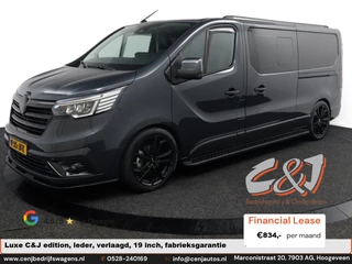 Hoofdafbeelding Renault Trafic Renault Trafic 2.0 Blue dCi 170 L2 Extra Dubbele Cabine dikste van nl leder navi verlaagd aut 19 inch lease 834,- p/md