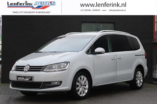 Volkswagen Sharan 2.0 TDI 150 pk DSG Aut. GRIJS KENTEKEN Trekhaak Navi, Adapt.Cruise, 2x Elek. Schuifdeur, Leder Zwart