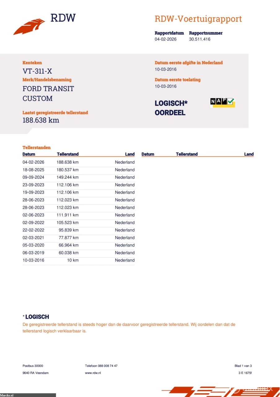 Hoofdafbeelding Ford Transit Custom