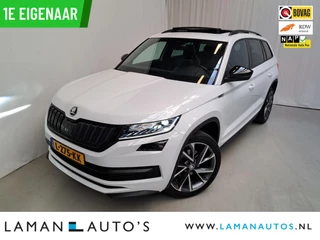 Skoda Kodiaq 1.5 TSI 150pk DSG Sportline Business Aut. | Panorama Open dak Virtual Leder/Alcantara CarPlay Columbus Canton 20" Vega LMV ECC Navi LED ACC Camera Side Assist Metallic | Voorschoten