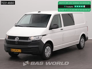 Hoofdafbeelding Volkswagen Transporter Volkswagen Transporter 150PK Dubbel Cabine Automaat L2H1 Trekhaak ACC Airco Camera Parkeersensoren v+a Euro6 L2 DC Doka Mixto Airco Trekhaak