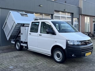 Volkswagen Transporter 2.0 TDI L2H1 DC Pick up Kipper Dubbele cabine open laadbak Pick-up met Airco trekhaak 2200 kg  1e eigenaar Euro 5 Dealer onderhouden Kieper P-up Doka Pritsche Ahk 2200kg