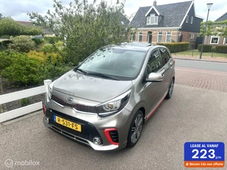 Kia Picanto 1.2 CVVT GT-Line AUTOMAAT CARPLAY SCHUIFDAK LEDEREN BEKLEDING ACHTERUITRIJ CAMERA ZEER COMPLETE AUTO!!