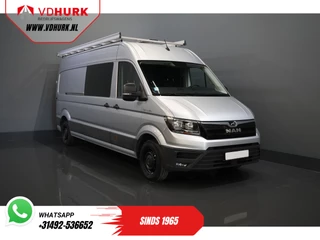 MAN TGE 3.180 180 pk DSG Aut. L4H3 DC Dubbel Cabine BPM VRIJ! 7 pers./ 270Gr. Deuren/ Carplay/ Imperiaal + Trap/ Gev.Stoel/ Cruise/ Camera