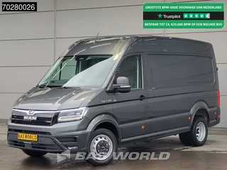 MAN TGE 5.160 Uniek! Dubbellucht Automaat L3H3 160PK ACC LED Navi Airco Camera Parkeersensoren v+a 12,4inch-Display CarPlay Euro6 L2H2 Airco