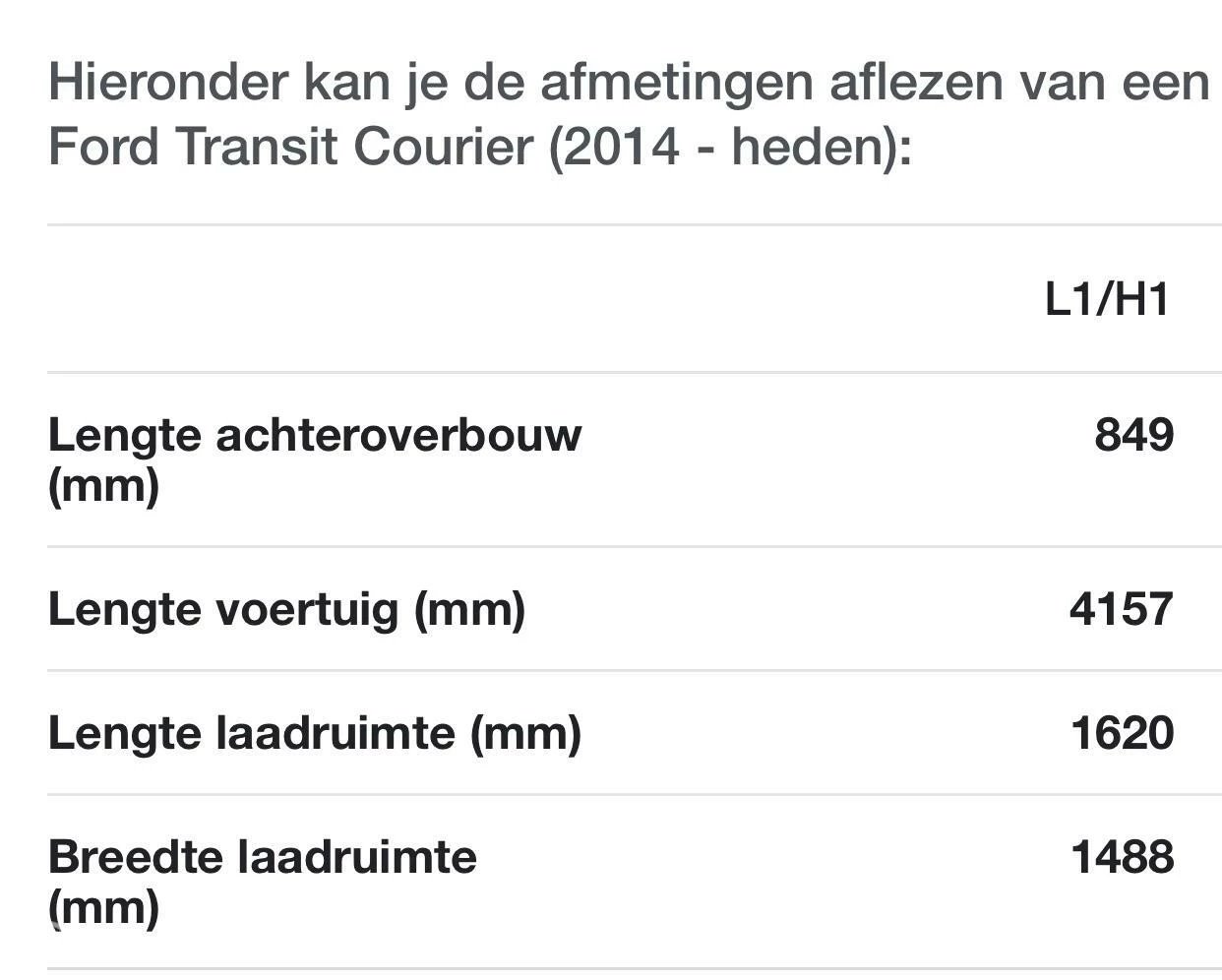 Hoofdafbeelding Ford Transit Courier