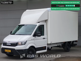 MAN TGE 3.140 Laadklep Automaat Bakwagen Airco Cruise Camera Euro6 Meubelbak Koffer 21m3 Airco