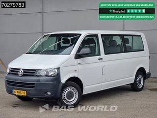 Volkswagen Transporter Kombi 2.0 TDI 84pk Personenvervoer incl. BPM/ex. BTW 9 Persoons Taxi TV Trekhaak Airco Cruise Passenger Transport Kombi Tourer L2 2m3 Airco Dubbel cabine Trekhaak Cruise control