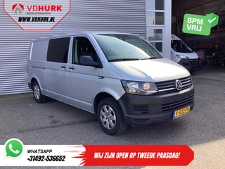 Volkswagen Transporter 2.0 TDI 150 pk L2 DC Dubbel Cabine EXPORT 2.5t Trekverm./ Airco/ Camera/ Cruise/ 16”LMV/ Trekhaak