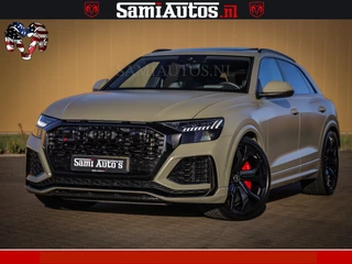Audi RSQ8 RSQ8 600PK 4.0 TFSI | MATT OLIVE GREEN | QUATTRO | MEGA VOLLE RSQ8 | BANG & OLUFSEN | HUD | 4 WIELBESTURING | 23 INCH AUDI SPORT WHEELS | RS BEKLEDING ZWART | PANO | SOFTCLOSE | De Lamborghini Urus en Audi RS Q8 zijn beide supersnelle SUV's met dezelfde basis (4.0L V8 twin-turbo motor van de VW Group)