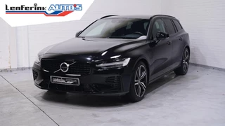 Volvo V60 2.0 T6 Recharge AWD R-Design Black-line private-glas Navigatie electr achterklep afneembare trekhaak LED-verlichting DAB ECC Distronic 360 camera lane-assist PDC achter 19-inch lmv
