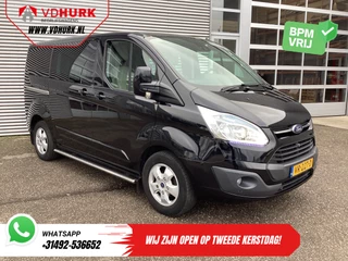 Ford Transit Custom 2.2 TDCI 155 pk Limited DC Dubbel Cabine 2xSchuifdeur/ Elek. Stoel/ Leder/ Stoelverw./ Sidebars/ Airco/ Navi/ Cruise/ Camera/ PDC
