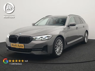 BMW 5 Serie Touring 530e Sportline Plug In Hybrid 293pk Dealer O.H Bernina Grau Metallic PHEV | Trekhaak Afn. | M Sportstuur | Camera | Lederen Sportstoelen Verwarmd | Cruise Control | BMW LED | Hifi Sound | Apple Carplay | Navigatie | Virtual | DAB |