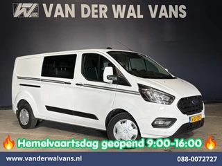 Ford Transit Custom 2.0 TDCI 131pk Automaat L2H1 Dubbele cabine Euro6 Airco | 6-Zits | Camera | Navigatie | Apple Carplay LED, Trekhaak, Cruisecontrol, Android Auto, Stoelverwarming, Verwarmde Voorruit, Parkeersensoren, Bijrijdersbank