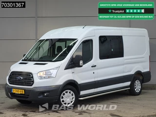 Ford Transit 130pk Dubbel Cabine L3H2 Trekhaak Airco Cruise Camera Parkeersensoren Euro6 DC Doka Mixto Airco Trekhaak Cruise control