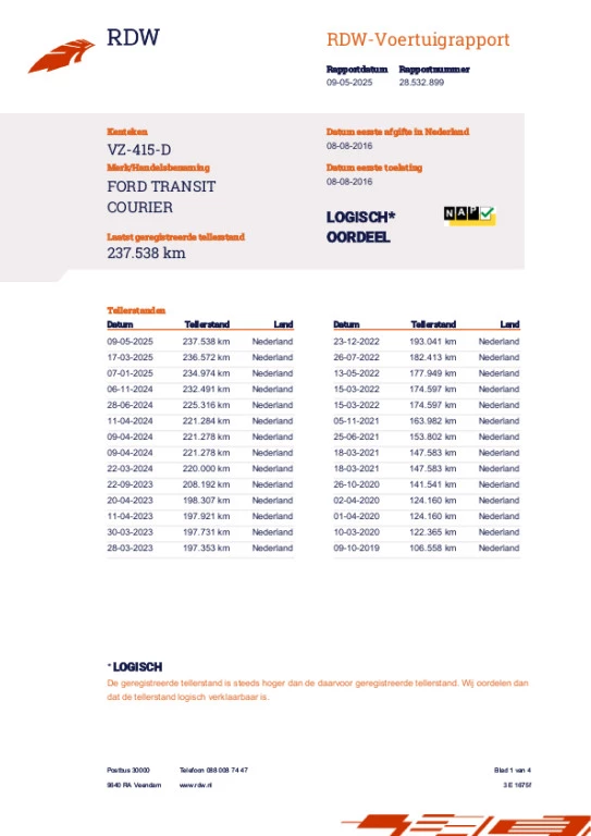 Hoofdafbeelding Ford Transit Courier