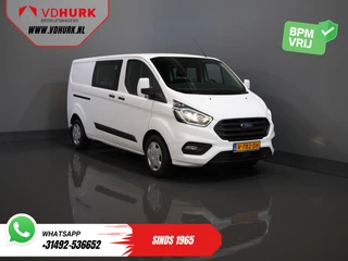 Ford Transit Custom 340 2.0 TDCI 130 pk L2 Dubbel Cabine DC BPM VRIJ! 6 Pers./ 2.8t Trekverm./ PDC/ Cruise/ Trekhaak/ Airco