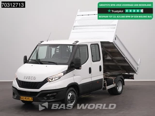 Iveco Daily 35C14 Dubbel Cabine Kipper 3500kg trekhaak Airco Cruise Euro6 Tipper Benne Kieper Airco Trekhaak Cruise control
