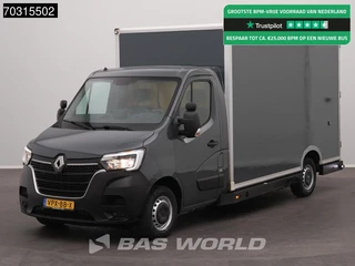 Renault Master 150PK Luchtvering Automaat Bakwagen LED Airco Cruise Camera Parkeersensoren Euro6 Meubelbak Koffer Airco Cruise control