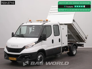 Iveco Daily 35C14 Kipper met Kist Dubbel Cabine 3,5t Trekhaak Dubbellucht Airco Cruise Euro6 Tipper Benne Kieper Airco Trekhaak Cruise control