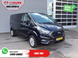 Ford Transit Custom 2.0 TDCI 170 pk Aut. L2 Limited DC Dubbel Cabine EXPORT ONLY Riem V.V/ Adapt.Cruise/ Bi-Xenon/ Leder/ 2xSchuifdeur/ Elek.Stoel/ Carplay/ Stoelverw./ Camera/ Navi/ PDC/ Trekhaak