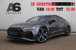 Audi RS7 4.0 TFSI RS 7 Sportback Quattro 600PK 1 Jaar Garantie 22 inch Ceramic B&O High End Alcantara Hemel Dynamic Plus Pack 4-wiel Sturing Softclose Stoelverkoeling Panoramadak Laser LED HUD 360 Camera Full Options! Nieuwstaat!