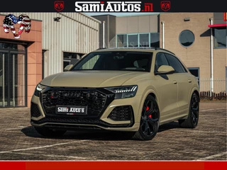 Audi RSQ8 RSQ8 600PK 4.0 TFSI | MATT OLIVE GREEN | QUATTRO | MEGA VOLLE RSQ8 | BANG & OLUFSEN | HUD | 4 WIELBESTURING | 23 INCH AUDI SPORT WHEELS | RS BEKLEDING ZWART | PANO | SOFTCLOSE | De Lamborghini Urus en Audi RS Q8 zijn beide supersnelle SUV's met dezelfde basis (4.0L V8 twin-turbo motor van de VW Group)