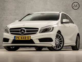 Mercedes-Benz A-Klasse 180 AMG Sport (NAVIGATIE, LEDER/ALCANTARA, STOELVERWARMING, SFEERVERLICHTING, SPORTSTOELEN, GETINT GLAS, CRUISE, PARKEERSENSOREN, NIEUWE APK, NIEUWSTAAT)